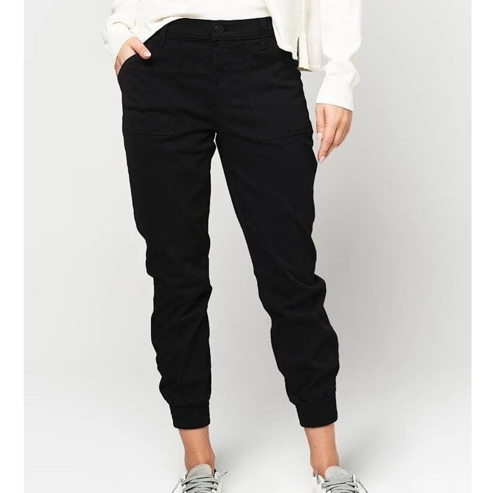 J Brand Womens Arkin Zip Ankle Jogger Pants Size 27 Black Utility Casual Travel